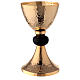 Hammered gold plated set of chalice ciborium and paten with black node s3