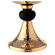 Hammered gold plated set of chalice ciborium and paten with black node s4