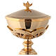 Baroque ciborium with drop-shaped node gold plated brass 27 cm s2