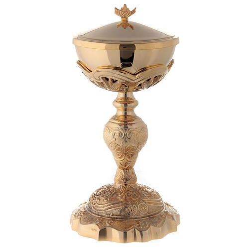 Baroque gold plated ciborium with drop-shaped node 10 1/2 in 1