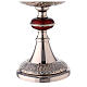 Nickel-plated brass ciborium with grapes and red node s3