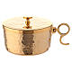 Hammered stackable ciborium in gold plated brass 4 in diameter s1