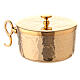 Hammered stackable ciborium in gold plated brass 4 in diameter s3