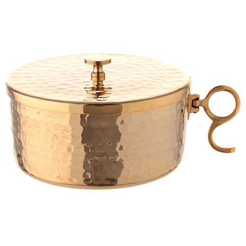 Stackable ciborium hammered gold plated brass 1