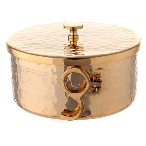 Hammered gold plated brass stackable ciborium 5 in 4