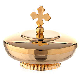 Low ciborium with lid 9.5 m gold plated brass