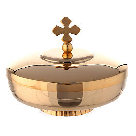 Golden brass pyx with lid 12 cm