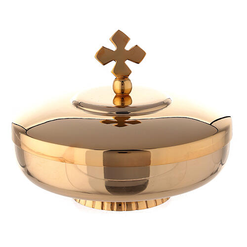 Golden brass pyx with lid 12 cm 1