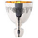 Chalice Molina in silver-plated brass gilt interior grape engraving s2