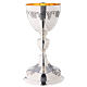 Chalice Molina in silver-plated brass gilt interior grape engraving s4