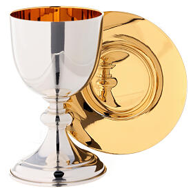 Molina travelling set chalice and paten silver-plated brass with gold inner finish