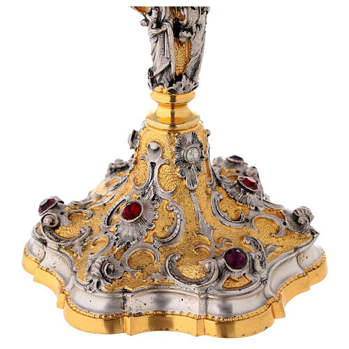 Decorated ciborium of bicolored brass h 23 cm 4