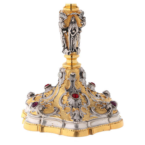 Decorated ciborium of bicolored brass h 23 cm 6