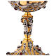 Decorated ciborium of bicolored brass h 23 cm s3