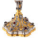 Decorated ciborium of bicolored brass h 23 cm s4