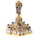Decorated ciborium of bicolored brass h 23 cm s6