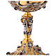 Pisside in ottone bicolore di h 23 cm decorata s3