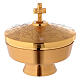 Ciborium in golden brass with Last Supper stylized, diam 10 cm s1
