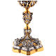 Decorated bicolored brass chalice h 25 cm s3