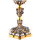 Decorated bicolored brass chalice h 25 cm s4
