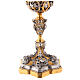 Decorated bicolored brass chalice h 25 cm s5