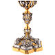 Decorated bicolored brass chalice h 25 cm s6