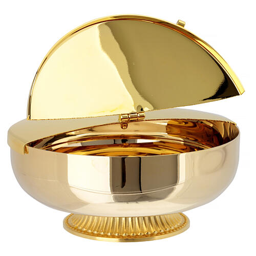 Ciborium in 24-karat gold plated brass with openable cover diam. 5 1/2 in 4