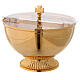 Ciborium with openable plexiglas cover in gold plated brass s1