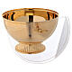 Ciborium with openable plexiglas cover in gold plated brass s3