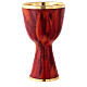 Chalice Genesis, in red enamel golden brass 18.5 cm s1