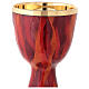 Chalice Genesis, in red enamel golden brass 18.5 cm s2