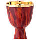 Chalice Genesis, in red enamel golden brass 18.5 cm s4