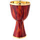 Chalice Genesis, in red enamel golden brass 18.5 cm s5