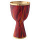 Chalice with silver sterling cup and red enamelled flames s1