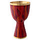 Chalice with silver sterling cup and red enamelled flames s3