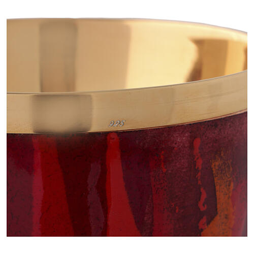 Calice coupe argent sterling émail rouge flamme 2