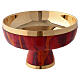 Low ciborium of gold plated brass and red enamelled flames s3