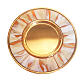 Paten in golden brass with white golden enamel 16 cm s1