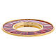 Gold plated brass paten with red and orange enamel 16 cm s3