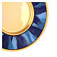 Gold plated brass paten with blue enamel 16 cm s2
