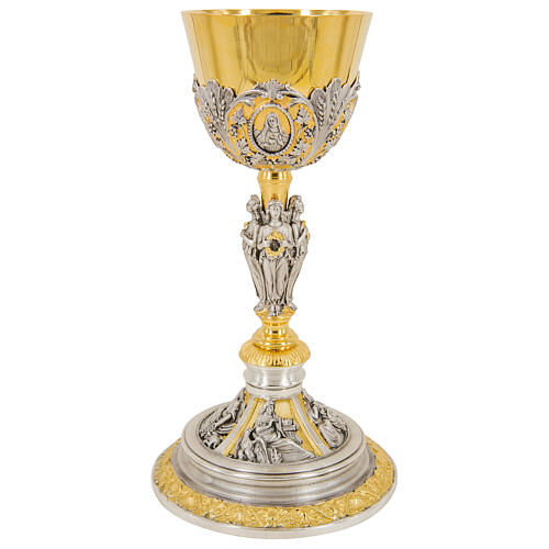 Calice celebrazione Sacro Cuore Evangelisti ottone oro argento 1