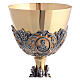 Gold and silver-plated brass chalice Sacred Heart and Evangelists s8