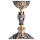 Gold and silver-plated brass chalice Sacred Heart and Evangelists s10