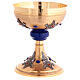 Bicoloured brass chalice with blue node and stones s4