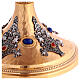 Bicoloured brass chalice with blue node and stones s8