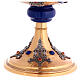 Calice bicolore nodo blu pietre ottone dorato s3