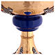 Calice bicolore nodo blu pietre ottone dorato s9