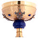 Bicolored chalice with blue node and stones gold plated brass s7