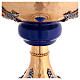 Bicolored chalice with blue node and stones gold plated brass s9