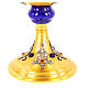Gold plated brass chalice with blue node, filagree and stones s3